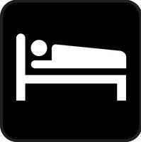 Restful Imagery - Iconic Bed Representation for All Purposes. Bed icon illustration. Black and white. vector