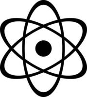 unificado negro y blanco vector - reaccionar y átomo logos con nuclear y ion vectores