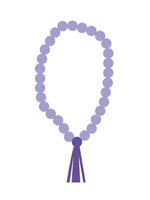 Flat prayer beads for mantras vector illustration. Vector mala necklace flat style