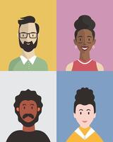 diversidad personas ilustración vector modelo trabajo en equipo oficina hombre y mujer con diferente vibraciones editable