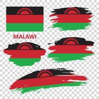 conjunto de vector banderas de malawi