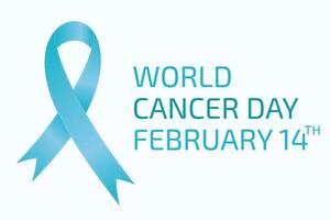 World cancer day flat design background with ribbon illustration vector