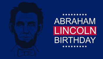 Abrahán lincoln contento cumpleaños. vector ilustración. póster