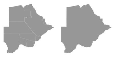 Botswana mapa con administrativo divisiones vector