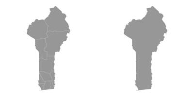 benin mapa con administrativo divisiones vector