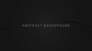 3D black geometric abstract background overlap layer on dark space with waves shape decoration. Minimalist modern graphic design element cutout style concept vector