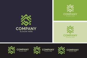 versátil corporativo logo diseño exhibido en múltiple color variaciones y diseños vector