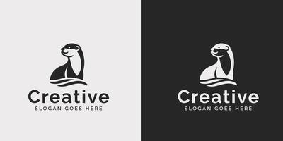 Elegant Meerkat Logo Design Presented in Black and White Color Variations vector