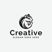 Monochrome Chipmunk Logo Design for a Creative Brand vector