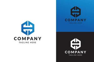 Abstract Company Logo Design in Blue and Black Color Variations on a White Background vector