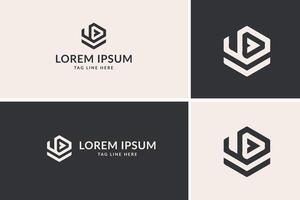 resumen corporativo logo diseño variaciones en pastel y oscuro antecedentes vector