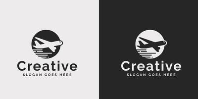 Creative Logo Design Featuring Airplane Graphics for Brand Identity vector