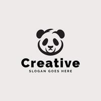 llamativo panda logo exhibiendo moderno gráfico diseño elementos y creativo eslogan integración vector