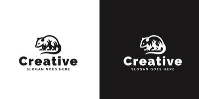 Bear Silhouette Emblem for a Creative Brand on a Black and White Background vector