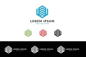 Abstract Company Logo Variations in Multiple Color Schemes on White Background vector