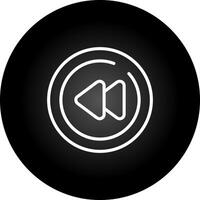 Video Rewind Circle Vector Icon