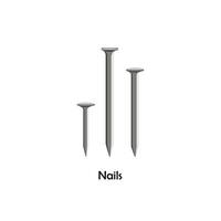 Nails color illustration vector. Work tool icon for web, tag, label, mechanical shop, garage, repair shop, workshop. Mechanical profession symbol. Work tool for the mechanic, engineer, carpenter vector