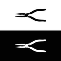 Long nose pliers silhouette vector. Work tool icon for web, tag, label, mechanical shop, garage, repair shop, workshop. Symbol for mechanical engineering, carpentry, mechanic, engineer, carpenter vector