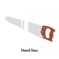 Hand saw color illustration vector. Work tool icon for web, tag, label, mechanical shop, garage, repair shop, workshop. Symbol for mechanical engineering, carpentry, mechanic, engineer, carpenter vector