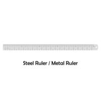 Steel ruler color vector. Work tool icon for web, tag, label, mechanical shop, garage, repair shop, workshop. Symbol for mechanical engineering, carpentry, mechanic, engineer, carpenter, construction vector