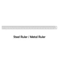 Steel ruler color vector. Work tool icon for web, tag, label, mechanical shop, garage, repair shop, workshop. Symbol for mechanical engineering, carpentry, mechanic, engineer, carpenter, construction vector