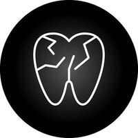 Cracked Tooth Vector Icon