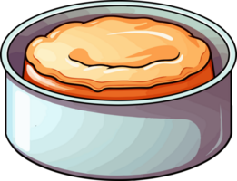 Cute cake pan in cartoon style png