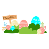 Easter bunny rabbits and Easter eggs, Welcome spring season, clipart png