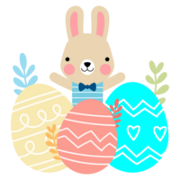 Pasqua coniglietto conigli con bambino pulcini e Pasqua uova, benvenuto primavera stagione, png