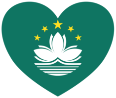 Macau flag heart shape png
