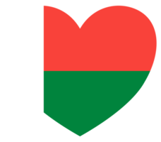 Madagascar  flag heart shape png