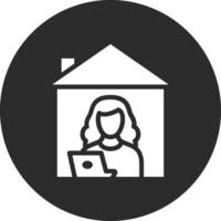 Women Working at Home Vector Icon