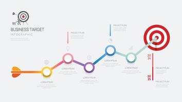 Infographic vector template with 5 steps for business. Arrow for content, brochure, diagram, timeline, web design. Vector