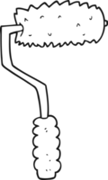 black and white cartoon paint roller png