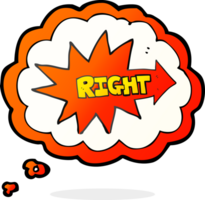 thought bubble cartoon right symbol pointing png