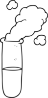 black and white cartoon science test tube png