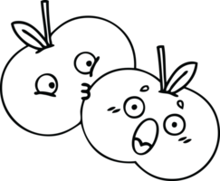 line drawing cartoon pair of apples png