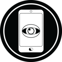 celular assistindo você símbolo circular png