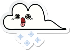 pegatina de una linda nube de nieve de dibujos animados png