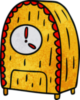 textured cartoon doodle of an old fashioned clock png