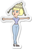 sticker of a cartoon woman wearing hat png