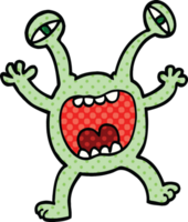 grappig boek stijl tekenfilm monster png