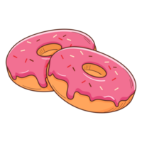 Cartoon Sweet Pink Glazed Doughnut png