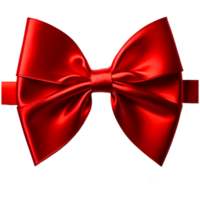 AI generated Red satin bow on a transparent background png