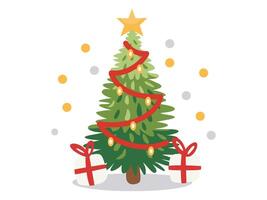 christmast illustration present gift sticker vector