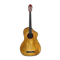 el guitarra es de seis cuerdas. el acuarela ilustración es dibujado a mano. aislar él. para logotipos, insignias, pegatinas y huellas dactilares. para postales, negocio tarjetas, volantes y carteles png