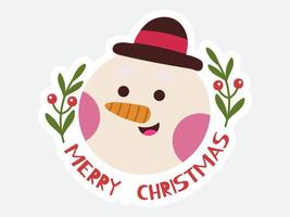 christmas illustration sticker present for gift and winter collection vector