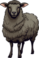 AI generated Cute sheep in cartoon style png