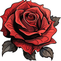 AI generated Cute rose in cartoon style png