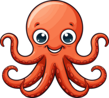 AI generated Cute octopus in cartoon style png